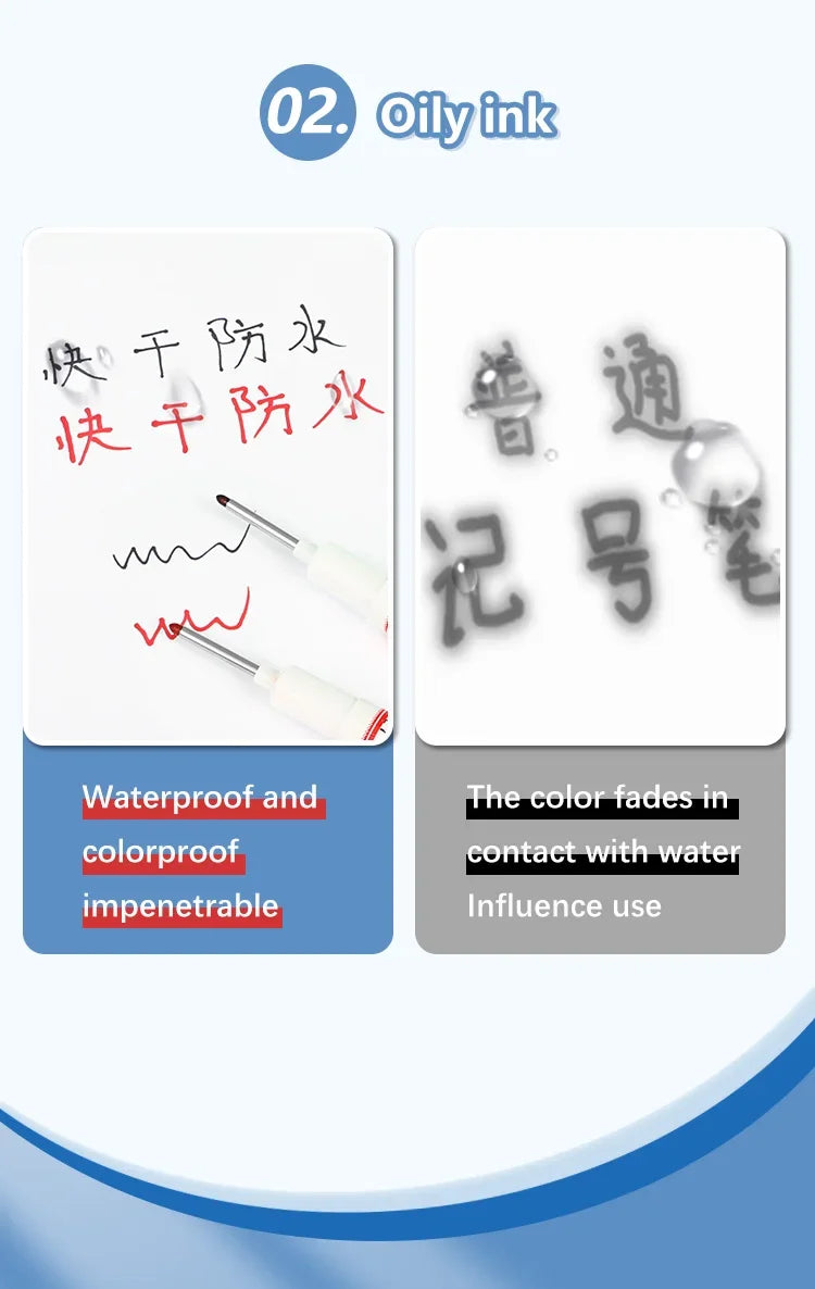 4Pcs/Set 20mm Deep Hole Long Nib Head Markers For Metal Perforating Pen Waterproof Bathroom Woodworking Decoration Multi-Purpose Beauty World Shop