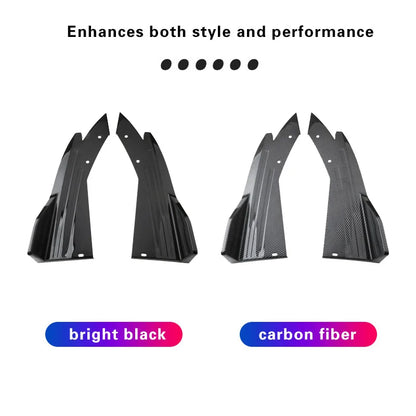 Pair Universal Car Rear Bumper Spoiler Lip Carbon Fiber Wing Trim Protection Anti-crash Diffuser Side Skirt Wrap Angle Splitter Beauty World Shop