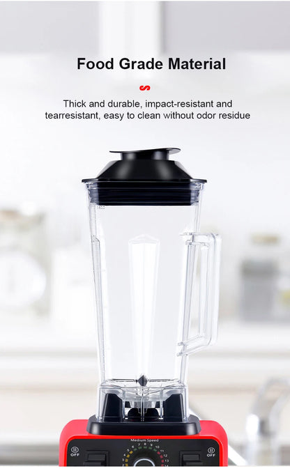 2000W Heavy Duty Commercial Blender Stationary Mixer Food Processor Ice Smoothies for Kitchen High Power Juicer Blender BPA Free Beauty World Shop
