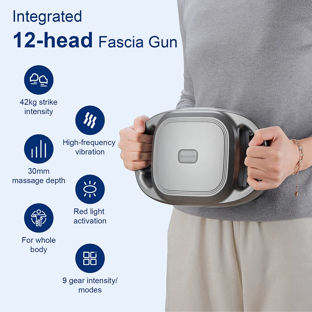 42-Heads Fascia Gun High-Frequency Vibration Body Massage Gun Back and Waist Massager Neck Shoulder Massager Muscle masajeador Beauty World Shop