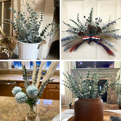 10/20pcs Artificial Plants Eucalyptus Leaves Fake Plants Vase Home Table Party Wedding Bridal Bouquet Decorations Outdoor Garden Beauty World Shop