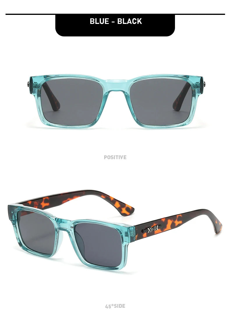 Light Luxury Square Sunglasses Minimalist Design Elegant Unisex Uv400 Protection Sun Glasses 9017 Beauty World Shop