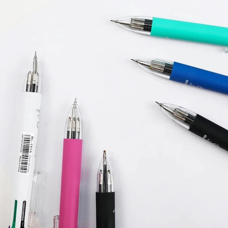 6 In 1 Multicolor Ballpoint Pens 5 Colors Ball Pen 1 Automatic Pencil With Eraser For School Office Writing Supplies Stationery Beauty World Shop