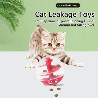 Cat Leak Eat Spiral Ball Educational Toys Resistant Bite Training Eat Play Dual Use Round Not Pouring Fun Food Leak Pet Supplies Beauty World Shop