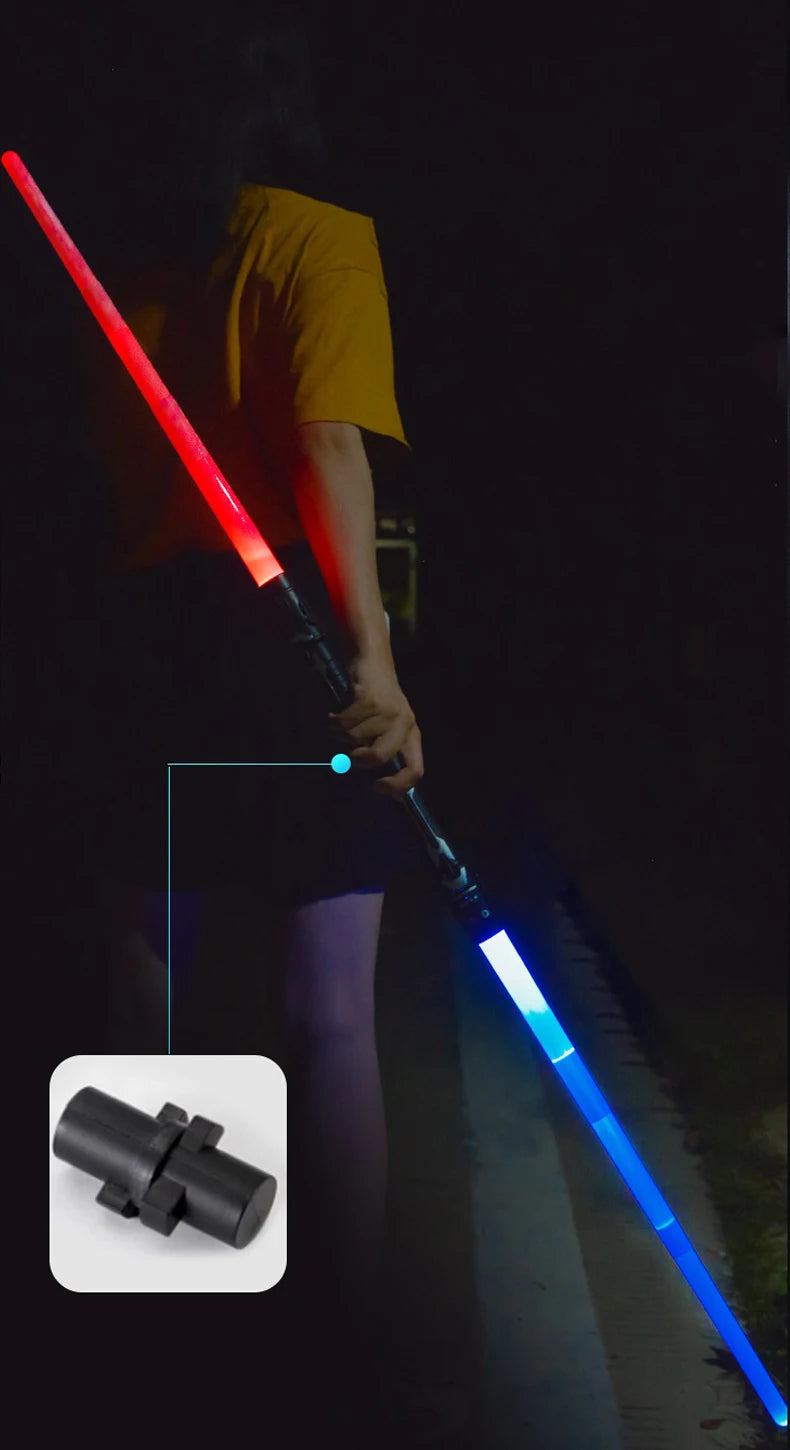 2-in-1 Lightsaber Telescopic Flash Sword Toy Red & Blue or 7 Colours for Kids Gift Party Favors Dress Up Rave Prop with Sound Beauty World Shop