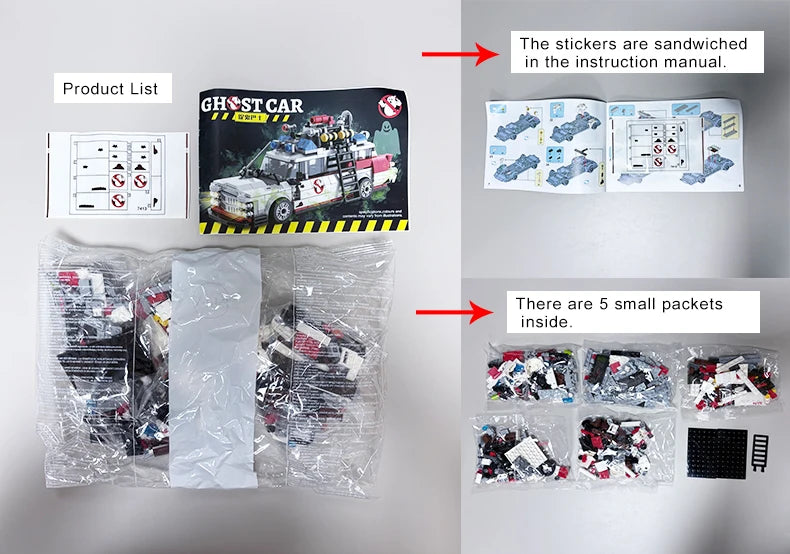 Creative Ghostbusters ECTO-1 Vehicle Technical Building Blocks Racing Car Model Car Assembly Bricks Toys for Kids Adult gifts Beauty World Shop