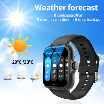 Smart watch with full touch screen, call, message reminder, music control and other functions, compatible with iPhone/android mo Beauty World Shop