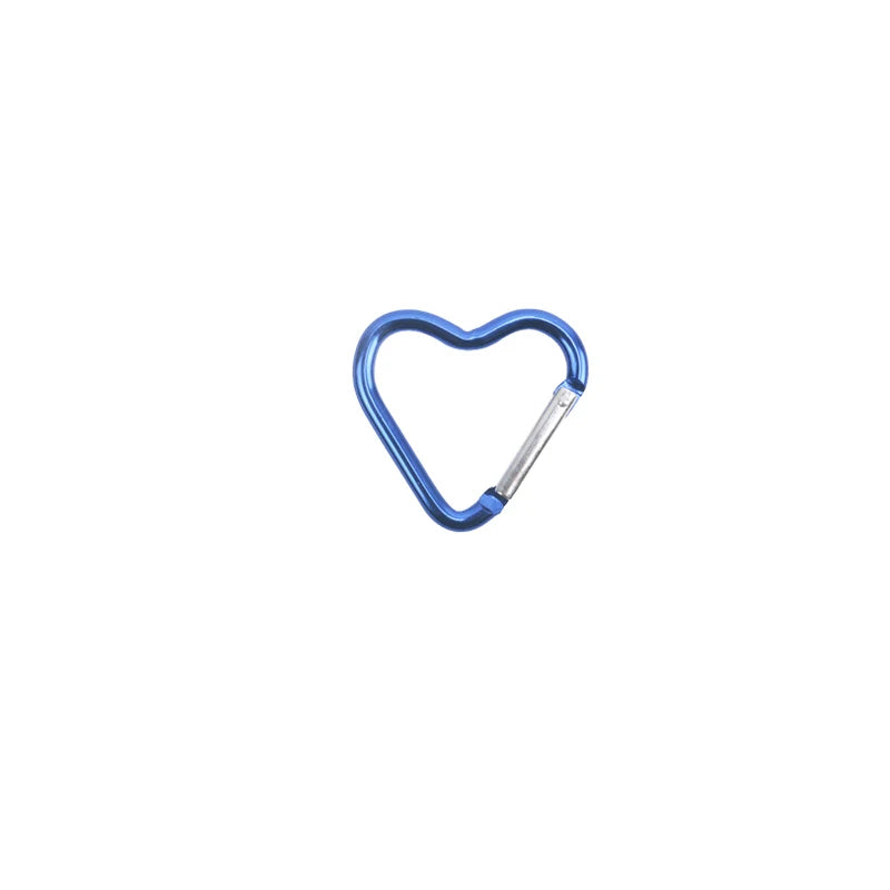 1 Pcs Heart-shaped Aluminum Carabiner Key Chain Clip Outdoor Keyring Hook Water Bottle Hanging Buckle Travel Kit Accessories Beauty World Shop