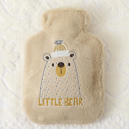 Cartoon Plush Rabbit Bear Hot Water Bottle Water Filling Velvet Small Portable Student Hand Warmer Cute Warm Water Bag Beauty World Shop