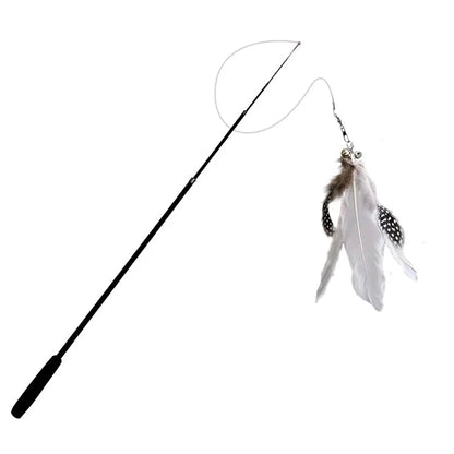 Extended telescopic cat stick Cat Toys 1.8m Scratch Resistant Pet Accessories Telescopic Fishing Rod with Feather for Active Cat