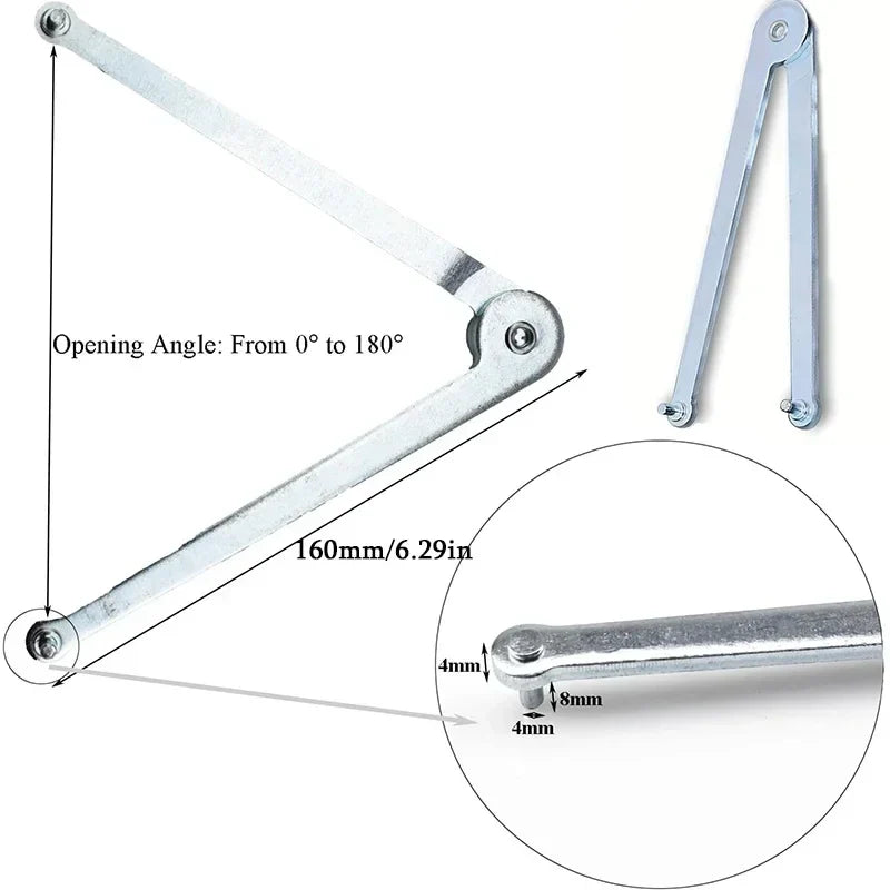 Universal Adjustable Angle Grinder Wrench Pin Wrench, Hand Wrench Pin Pliers Round Nuts (4mm/0.15in) suitable for Angle Grinders Beauty Trend Shop