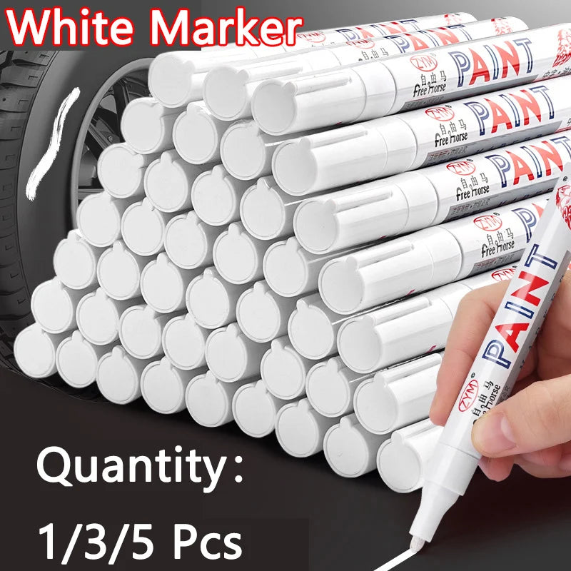 White Marker Pens set Oily Waterproof White Gel Pen DIY Graffiti Sketching Marker Stationery Writing School Supplies brush Beauty World Shop