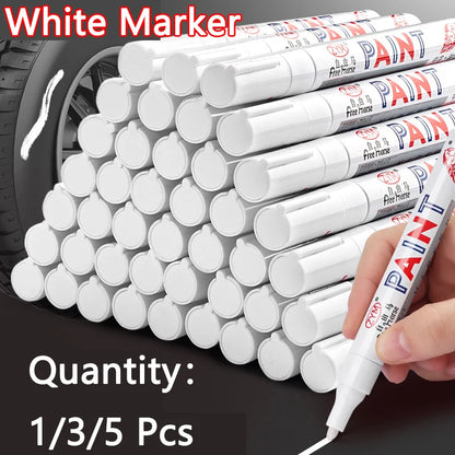 White Marker Pens set Oily Waterproof White Gel Pen DIY Graffiti Sketching Marker Stationery Writing School Supplies brush Beauty World Shop