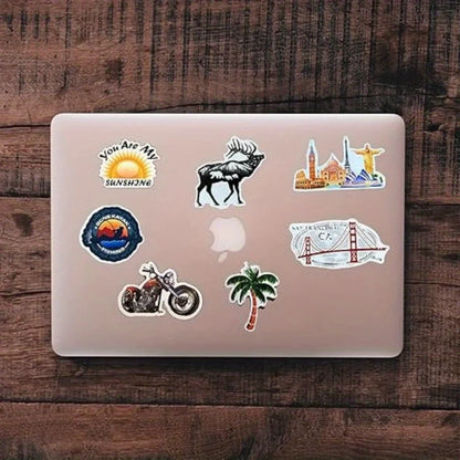50 PVC stickers - Suitable for waterproof vinyl stickers on laptops, suitcases, etc. - Durable sun protection and high adhesion Beauty World Shop