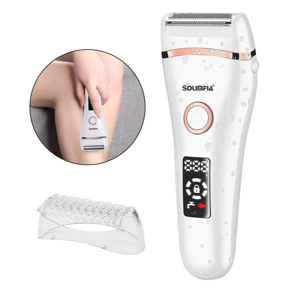 Hatteker 2-in-1 Epilator Hair Remover Leg Body Portable Lady Shaver Hair Removal Tool Underarms Facial Clipper for Women IPX7 Beauty World Shop