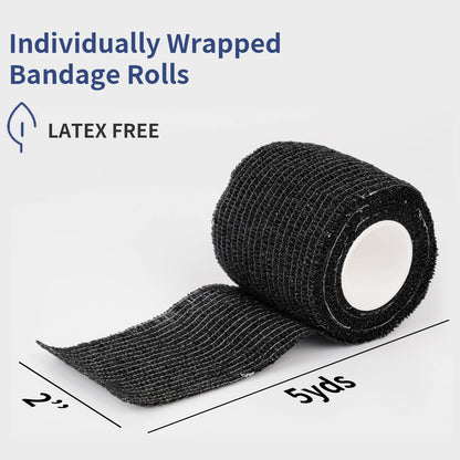 3/6/12/24/48 PCS Tattoo Grip Cover Wrap Disposable Black  Bandage For Tattoo Grip Bandage Machine Tape Tube Accessories Beauty World Shop