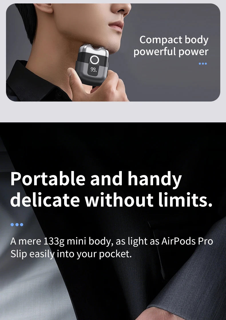 Mini electric shaver, compact and fast charging for home use, men's car shaver, portable for home use, gift for father and boyfr Beauty World Shop