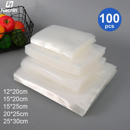 Vacuum Packaging Bags for Food 100pcs Food Storage Vacuum Bags for Vacuum Sealer Machine  Food Fresh Long Keeping Empty Bags Beauty World Shop
