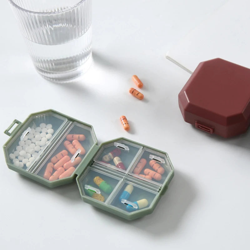 10 Compartments Travel Pill Organizer Pocket Portable Pill Storage Box Case Daily Pill Container or Purse Fish Oil Medicine Beauty World Shop