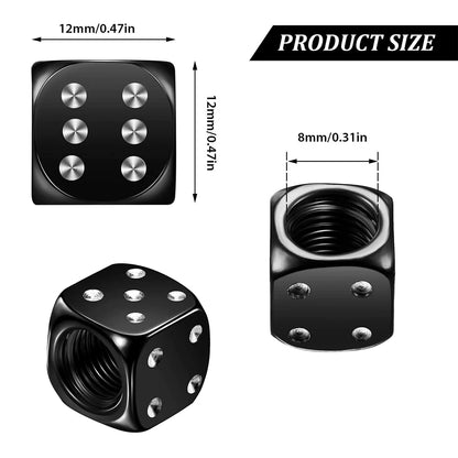 Aluminum Dice Tire Valve Caps Dustproof Car Truck Motocycle Bike Dice Wheel Stem Tyre Tire Wheel Stem Air Valve Dust Cap Cover Beauty World Shop