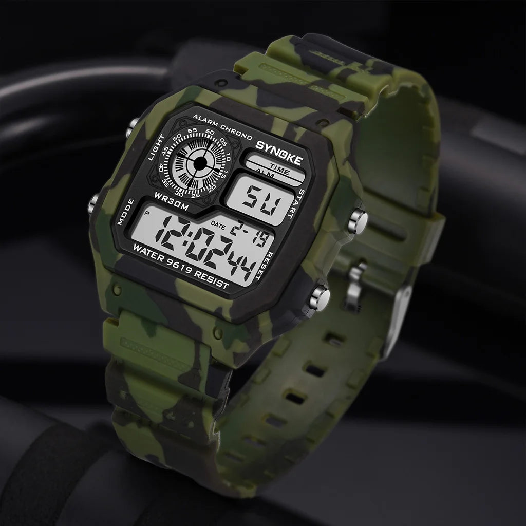 Synoke Outdoor Military Digital Watch For Men Fashion Retro Nylon Canvas Strap Sports Waterproof Watch Multifunctional Luminous Beauty World Shop