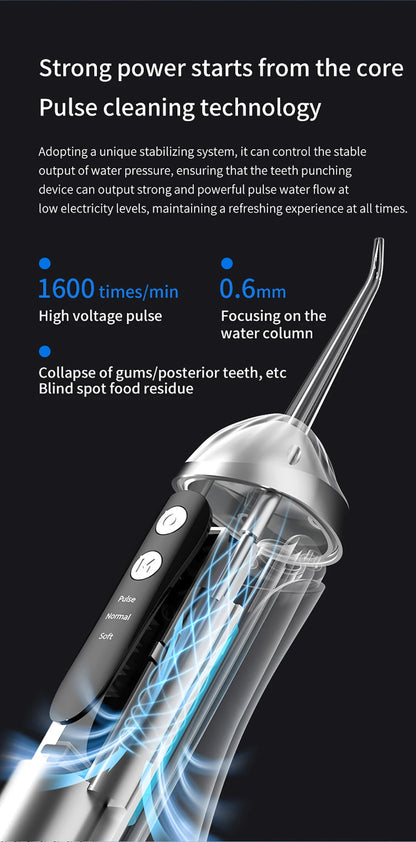 Teeth Water Flosser Electric Oral Irrigator Portable Home Dental Cleaning Teeth Rechargeable Waterproof Teeth Cleaner Oral Care Beauty World Shop