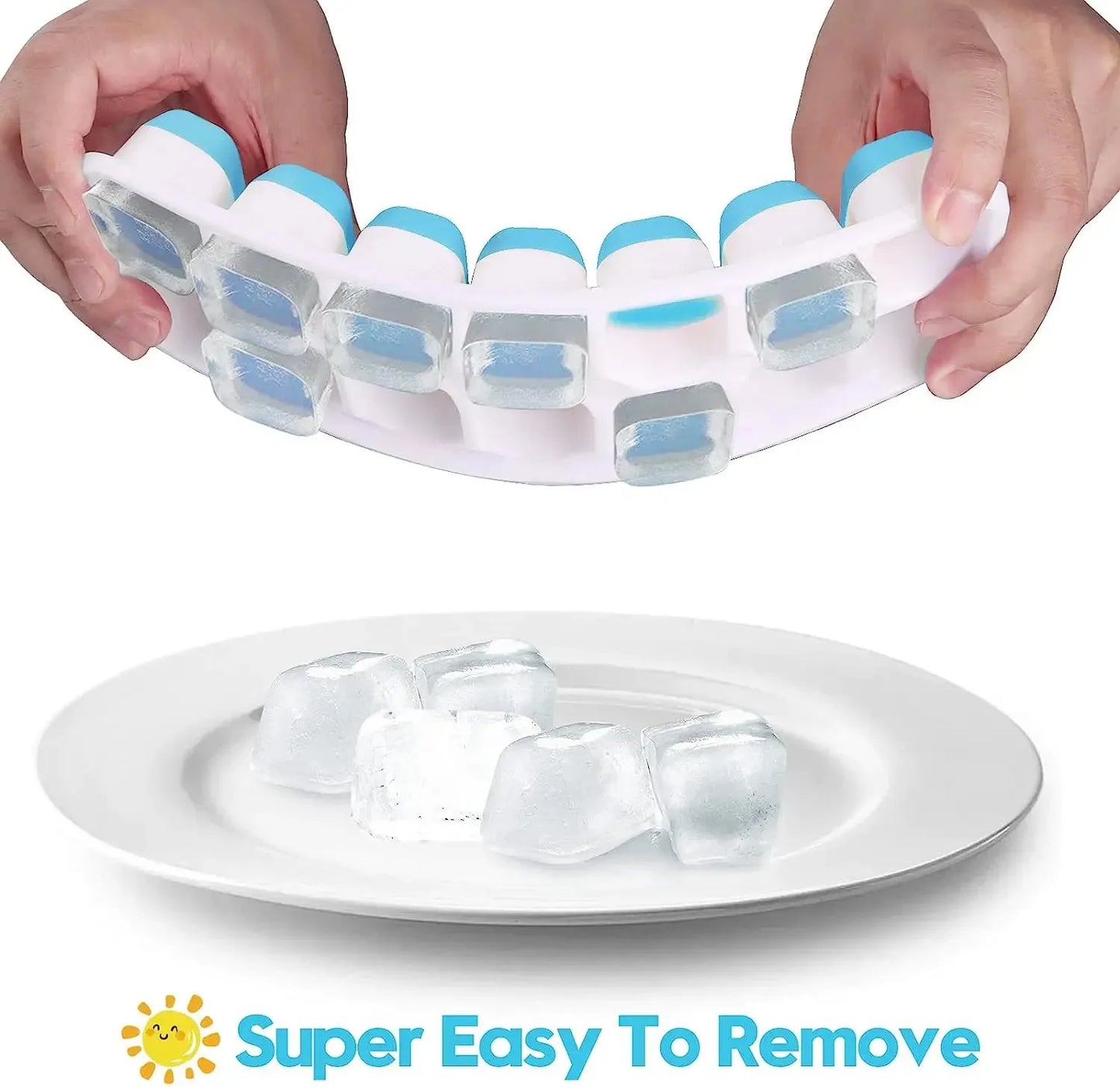 Ice Cube Tray Mold with Lid Silicone Square 14 Cube Easy Release Ice Cube Molds Summer Kitchen Bar DIY Iced Cocktail Freeze Tool Beauty World Shop