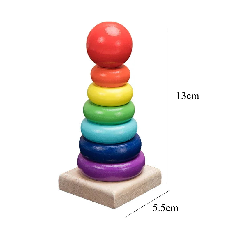 Baby Educational Toy Montessori Wooden 3D Toys Childhood Learning  Kids Baby Colorful Wooden Blocks For Children Christmas Gift Beauty Fashion