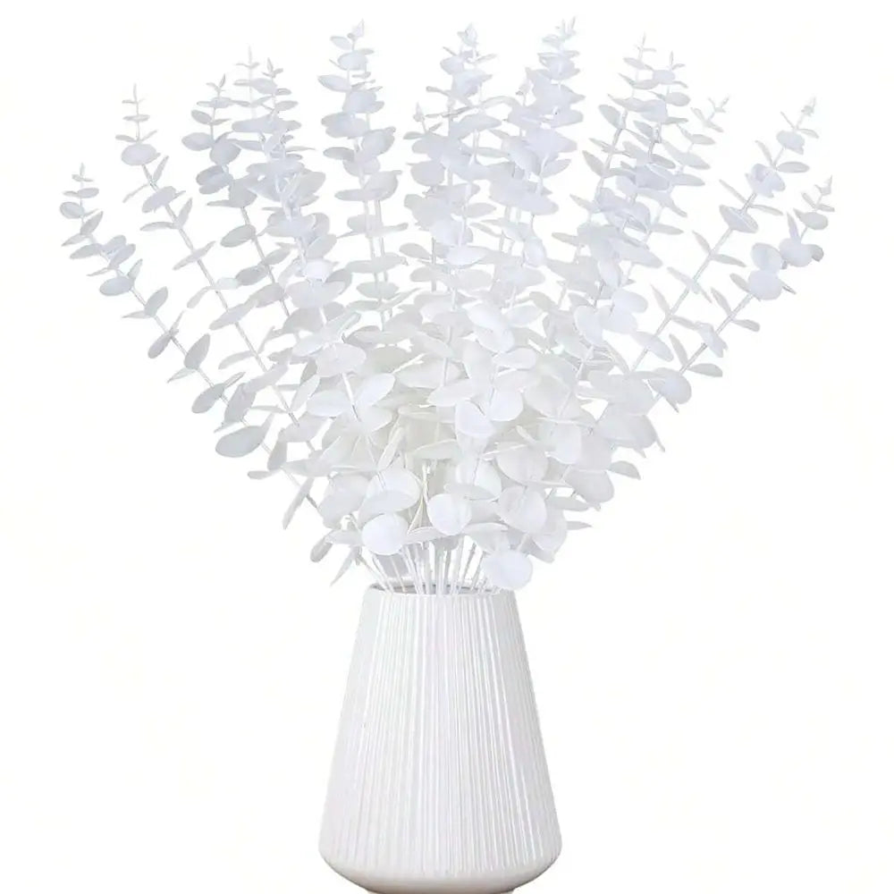 10/20pcs Artificial Plants Eucalyptus Leaves Fake Plants Vase Home Table Party Wedding Bridal Bouquet Decorations Outdoor Garden Beauty World Shop