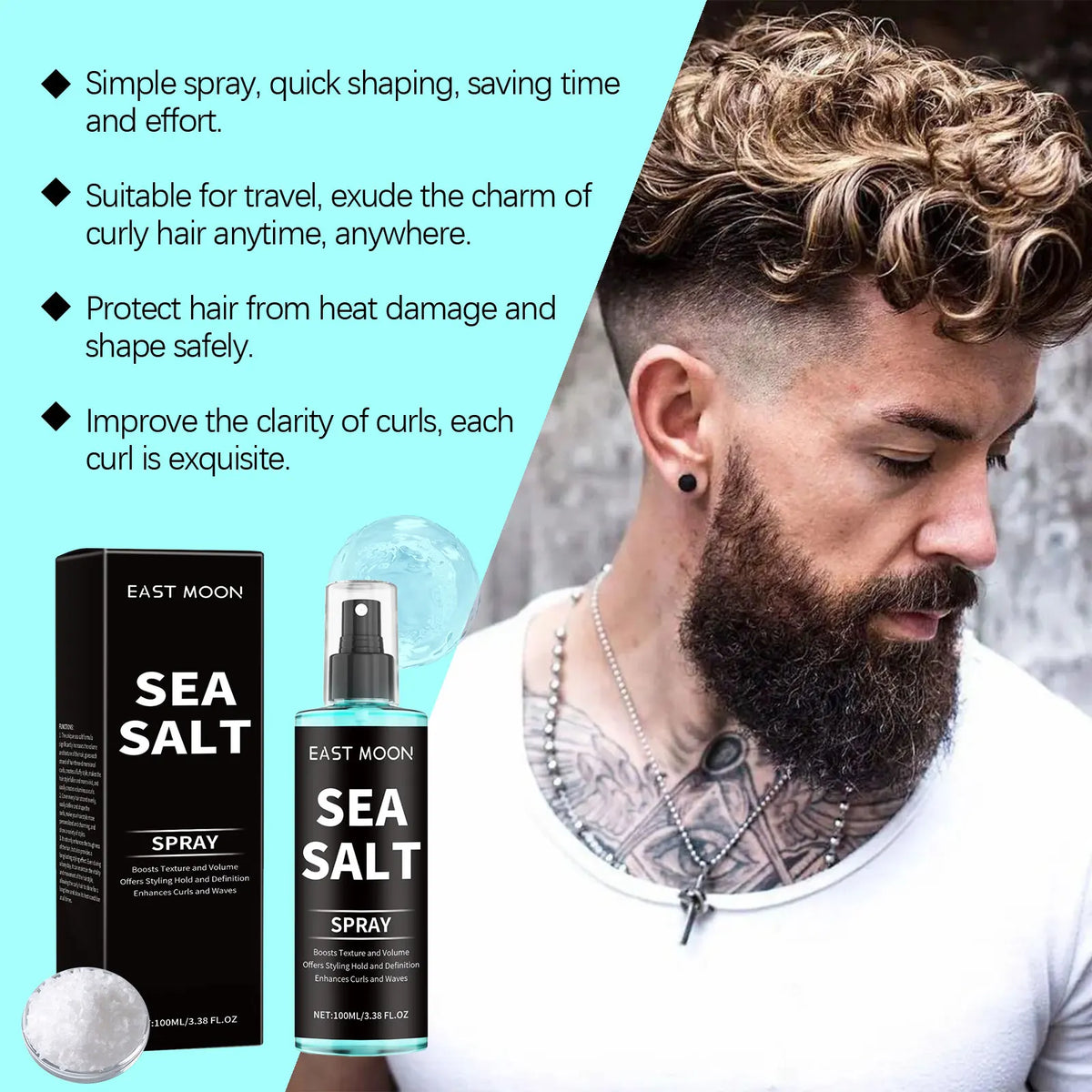Sea Salt Hair Styling Spray Improving Thickening Strong Holding Non Greasy Fluffy Volumizing Reducing Sticky Hair Nourishing Oil Beauty World Shop