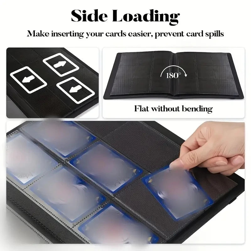 9 Pocket Card Binder, 360 Trading Card Holder Book, Premium PU Cover Zip Binder For Cards, Durable Side Loading Card Fold Beauty World Shop