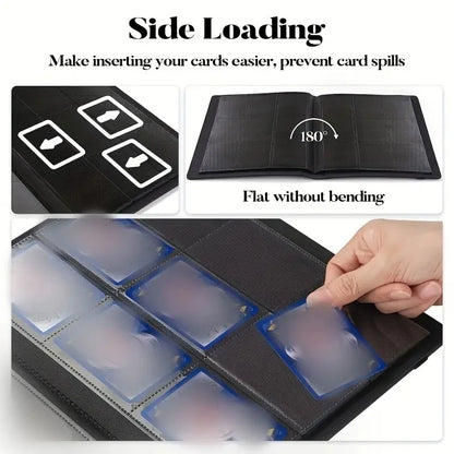 9 Pocket Card Binder, 360 Trading Card Holder Book, Premium PU Cover Zip Binder For Cards, Durable Side Loading Card Fold Beauty World Shop