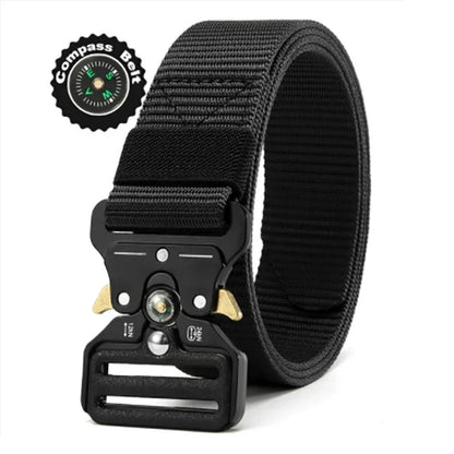 Compass Multi-Function Outdoor Tactical Belt for Men and Women Durable Quick-Dry Canvas Nylon Webbing Hiking Camping Sport Gear Beauty Fashion