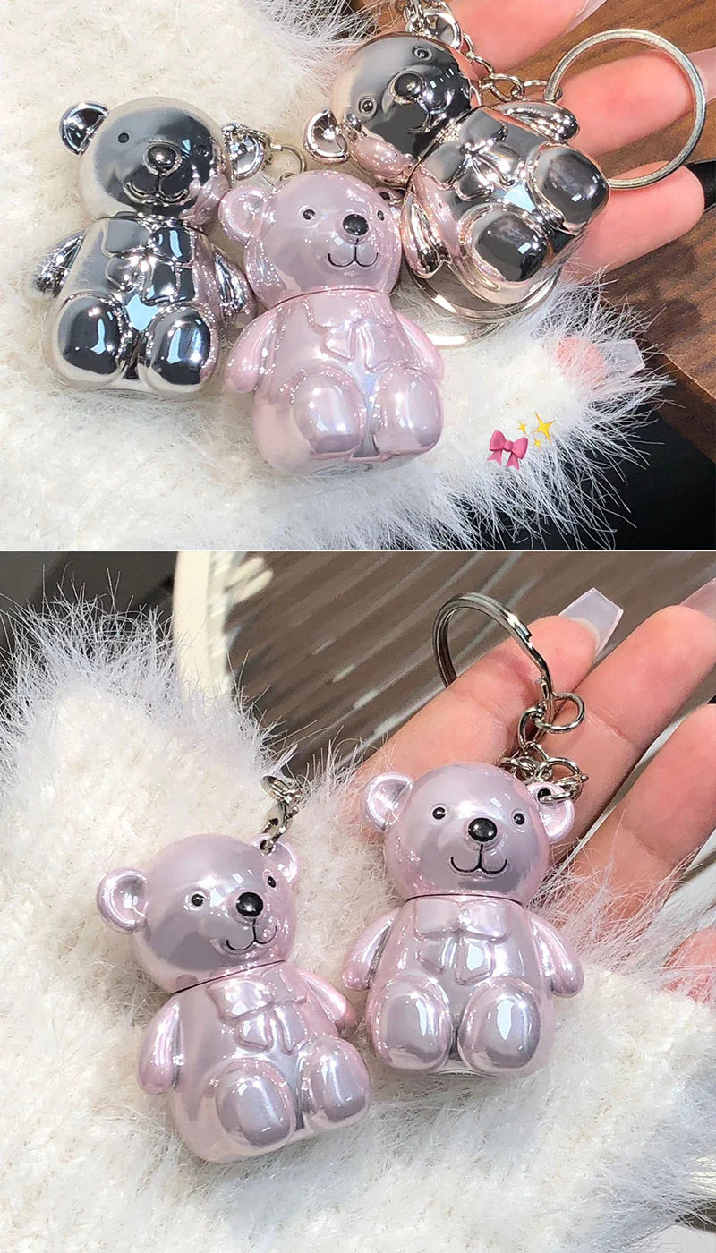 ART VALUE Bear Doudoun Velour Lip Clay matte Mist Face with White grey pink keychain lip glaze Beauty Trend Shop