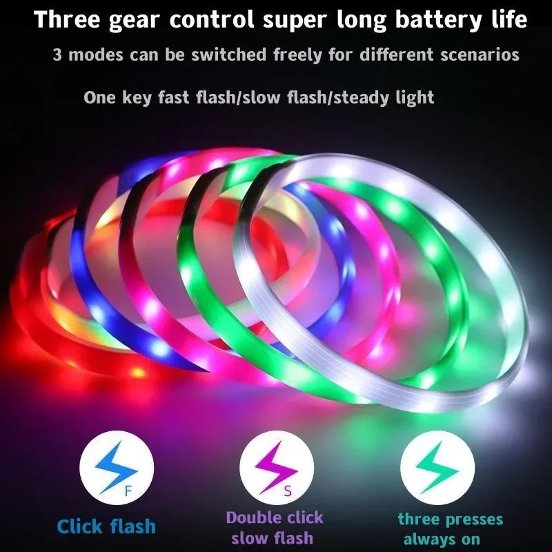 New Led Luminous Dog Collar PVC Waterproof , For Large Medium Small Dogs Collar Usb Light Night Safety Pet Glowing Accessories Beauty World Shop