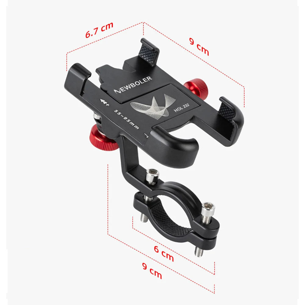 NEWBOLER MTB Phone Mount Stand Bicycle Holder 360° Rotatable Aluminum Adjustable Bike Phone Holder Non-slip Cycling Bracke Beauty World Shop
