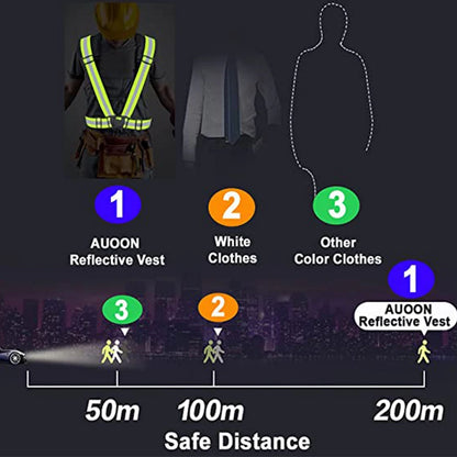 Outdoor Night Walking  Safety Vests Highlight Adjustable Lightweight Reflective Vest Biking Safety Straps Waterproof Running Gea Beauty World Shop