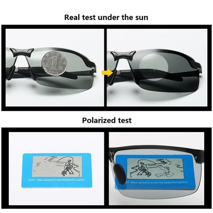 Men Photochromic Polarized Sunglasses Driving Fishing Chameleon Glasses Change Color Sun Glasses Day Night Vision UV400 Eyewear Beauty World Shop