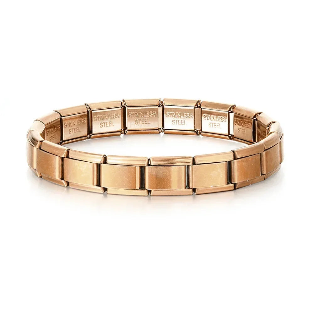 2024 New Popular Fashion Italian Module Charm Links Fit 9mm Bracelet Stainless Steel Links Jewelry Making Beauty World Shop