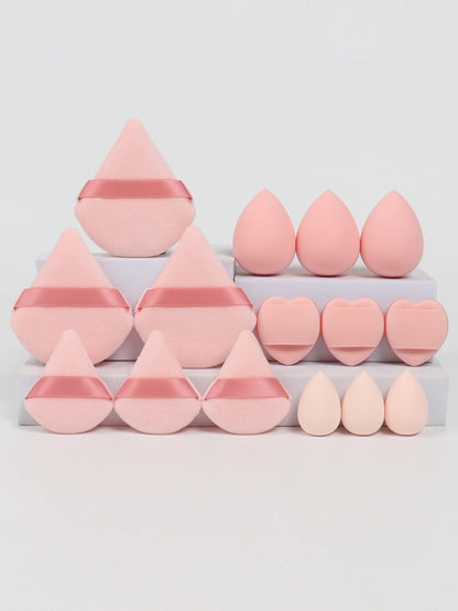 Multi Effect 15 Piece Set 3 Loose Powder Puffs&3 Mini Loose Powder Puffs&3 Medium-Sized Eggs&3 Mini Eggs&3 Air Cushions. Founda Beauty World Shop