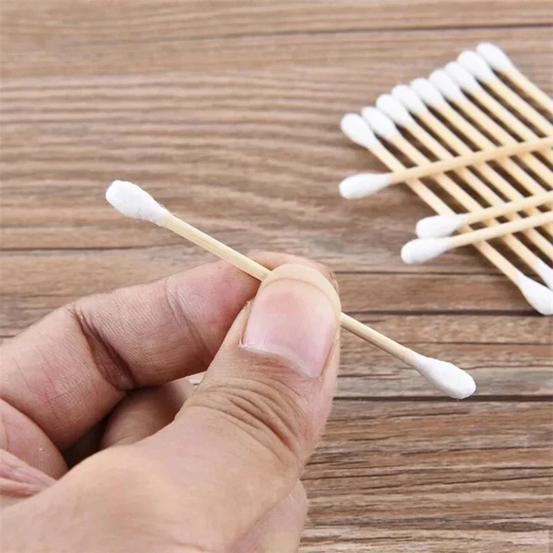 500pcs Double Head Cotton Swab Women Makeup Cotton Buds Tip for Wood Sticks Nose Ears Cleaning Health Care Tools Beauty Fashion