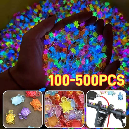 100-500pcs Mini Resin Turtles Night Glow Turtle Figurines Multi-Function Glow in The Night Turtle Miniatures for Micro Landscap Beauty World Shop