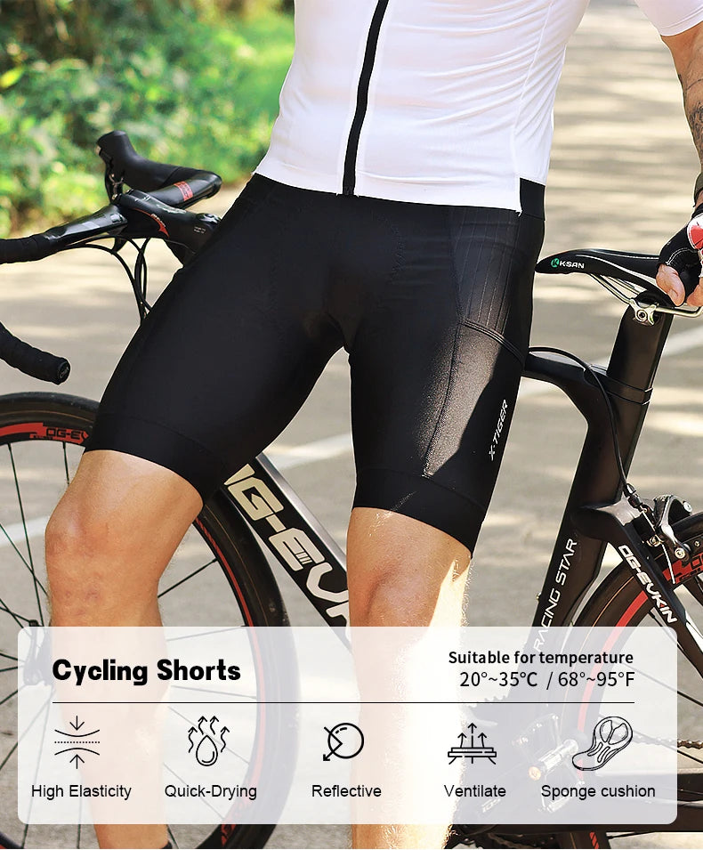 X-TIGER  Cycling Shorts Men Double Arrow Cushion Pad MTB Road Anti Slip Bike Shorts 7 Hours Ride Breathable Lycra Shorts Beauty World Shop
