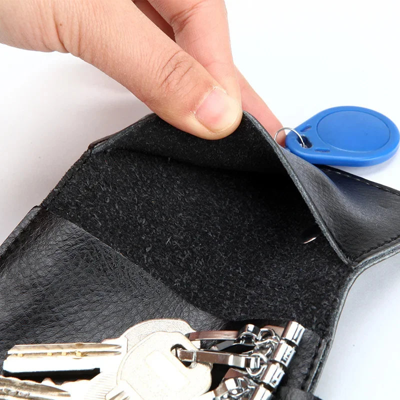 New Genuine Leather Keychain Men Key holder key organizer Pouch Car Key pouch Wallet Housekeeper Key Case Mini Card Bag Beauty World Shop