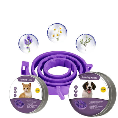 Pet Calming Collar For Cats Dogs Adjustable Anxiety Pheromone Reducing Pet Collar Lasting Natural Calm Relax Soothing Collars Beauty World Shop