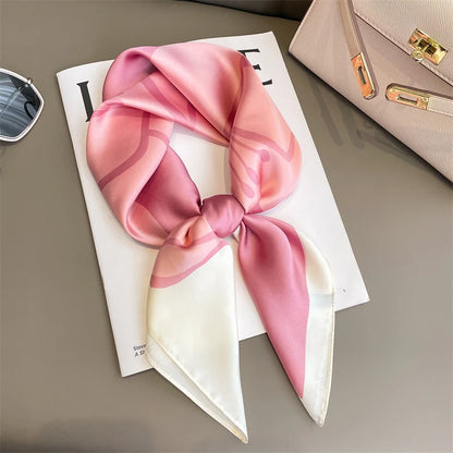 60Colors Luxury Scarf Women 70*70Cm Silk Feel Square Hair Wrapping Foulard Satin Shawl Big Size Head Bandana Hijab Handkerchief Beauty World Shop