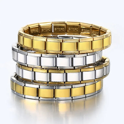 2024 New Popular Fashion Italian Module Charm Links Fit 9mm Bracelet Stainless Steel Links Jewelry Making Beauty World Shop