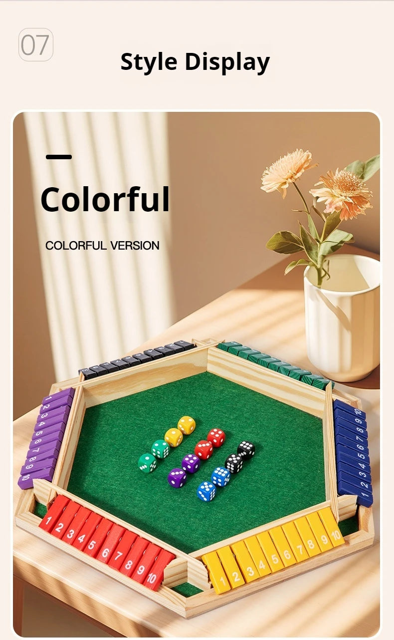 Six Sided Flipping Game, Wooden Number Game, Shut The Box Dice Game - Parent-Child Board Game, Bar Party, Leisure Gambling Game Beauty World Shop