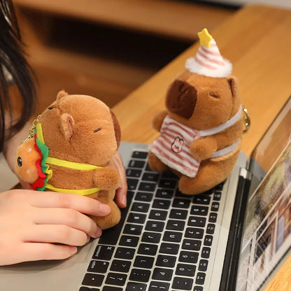 Capybara Plush Toy Pendant Keychain Capibara Cosplay Pokemon Pikachu Disney Stitch Sanrio Kuromi Plushies Stuffed Bag Decor Gift Beauty World Shop