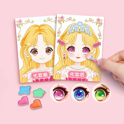 1set Toy Puzzle Stickers Reusable for Girls Cartoon Princess Make a Face Stickers Handicrafts Creative Kids Stickers Beauty World Shop